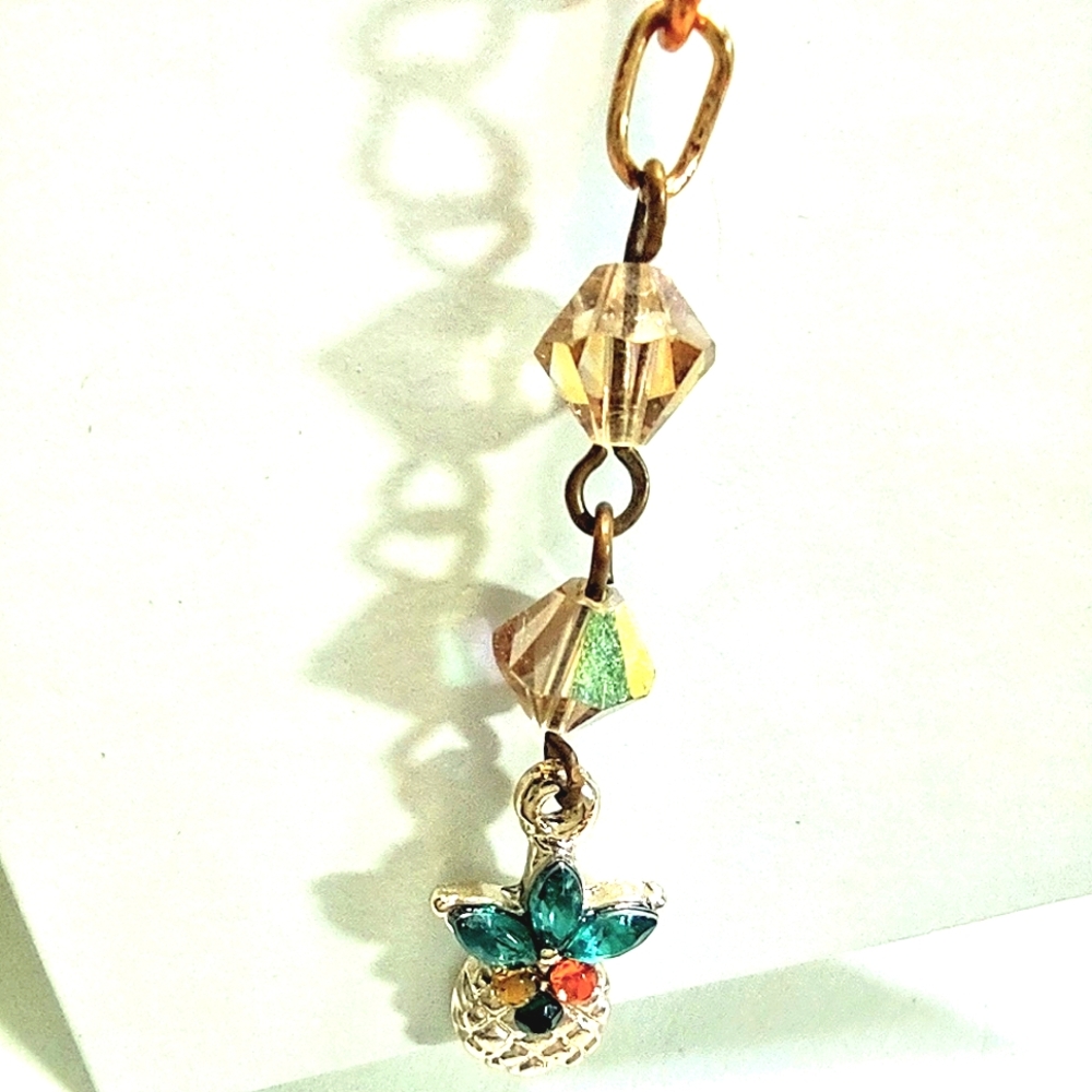 Pineapple Dangling Crystal Earrings